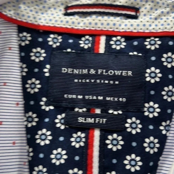Denim & Flower slim fit button down casual shirt - Picture 3 of 6
